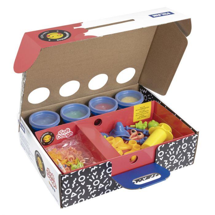 مجموعة 4 علب 116 جرام عجينة طرية مع أدوات وجوه مضحكة - Image 3