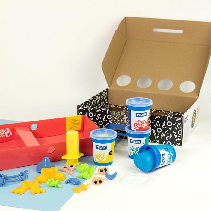 مجموعة 4 علب 116 جرام عجينة طرية مع أدوات وجوه مضحكة - Image 4